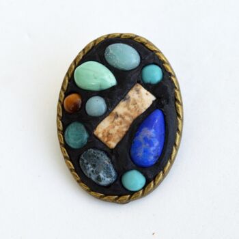 Design intitulée "Mosaic brooch with…" par Irena Zelickman, Œuvre d'art originale, Bijoux