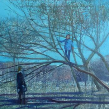제목이 "Springtime"인 미술작품 Irena Luse로, 원작, 기름 나무 들것 프레임에 장착됨