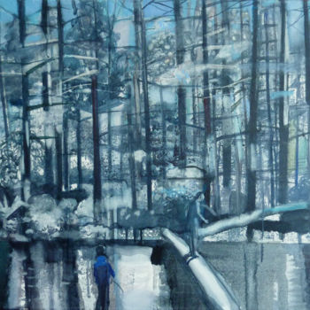 Pintura intitulada "Reflections. River" por Irena Luse, Obras de arte originais, Óleo Montado em Armação em madeira