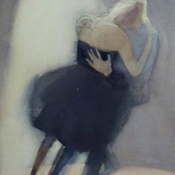「Grey couple」というタイトルの絵画 Irena Luseによって, オリジナルのアートワーク, 水彩画