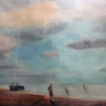 Painting titled "Shore" by Irena Luse, Original Artwork, Watercolor