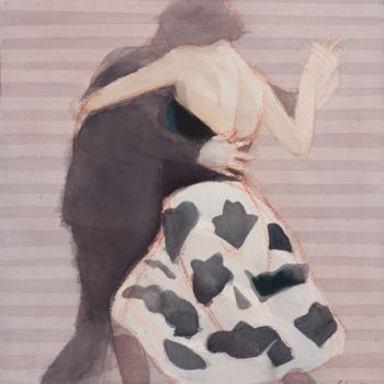 Картина под названием "Couple I" - Irena Luse, Подлинное произведение искусства, Акварель