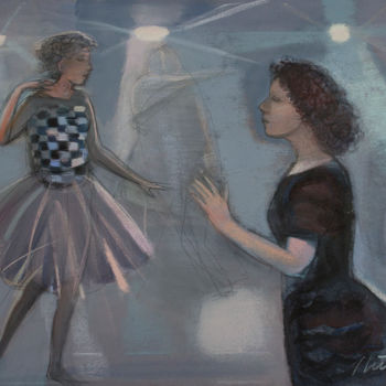 Pittura intitolato "Grey dance" da Irena Luse, Opera d'arte originale, Pastello
