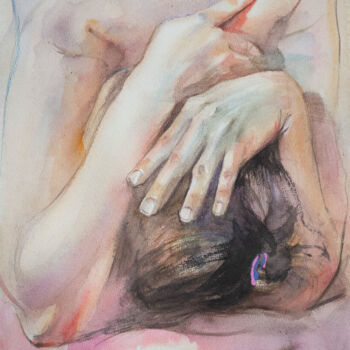 Картина под названием "ARMS OF A DREAMING…" - Irene Bibik-Chkolian, Подлинное произведение искусства, Акварель