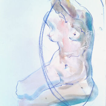 Картина под названием "NUDE.01 20210904" - Irene Bibik-Chkolian, Подлинное произведение искусства, Акварель
