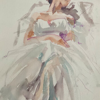Malerei mit dem Titel "Dreams of ballet. S…" von Irene Bibik-Chkolian, Original-Kunstwerk, Aquarell
