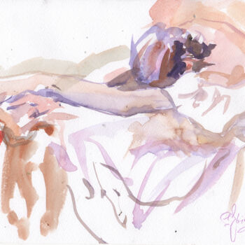 Pintura titulada "Dreams of ballet. S…" por Irene Bibik-Chkolian, Obra de arte original, Acuarela