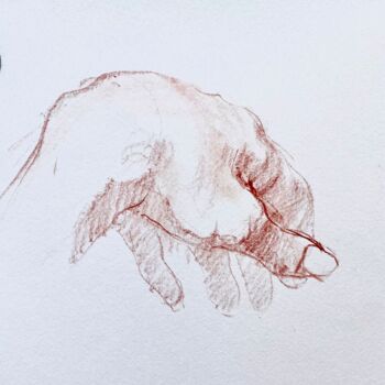 Рисунок под названием "Hand (artist's hand)" - Irene Cordes, Подлинное произведение искусства, Пастель