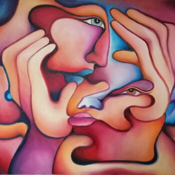 Painting titled "Protection" by Irene Mahon, Original Artwork, Oil