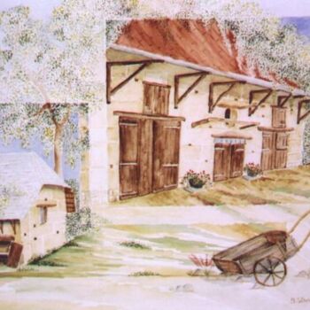 Peinture intitulée "maison en pisé du D…" par Irene Streichert, Œuvre d'art originale