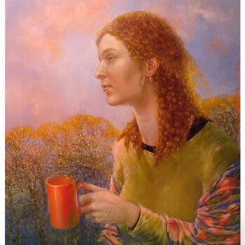 Painting titled "Evening" by Irene Vlassova, Original Artwork, Oil