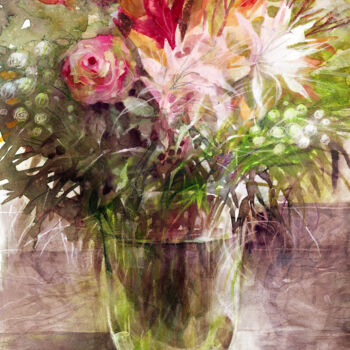 Peinture intitulée "Flowers" par Irene Vlassova, Œuvre d'art originale, Aquarelle