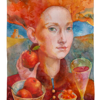 Painting titled "Clementine." by Irene Vlassova, Original Artwork, Watercolor