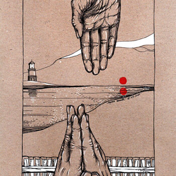 Zeichnungen mit dem Titel "Mudrās/ Lighthouse" von Irene Vlassova, Original-Kunstwerk, Andere