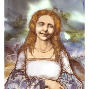 Rysunek zatytułowany „The Lady of Shalott” autorstwa Irene Vlassova, Oryginalna praca, Inny