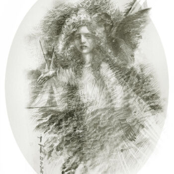 Drawing titled "Annabel Lee" by Irene Vlassova, Original Artwork, Pencil