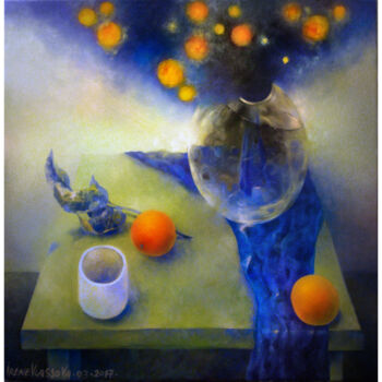 Картина под названием "Morning, evening" - Irene Vlassova, Подлинное произведение искусства, Масло