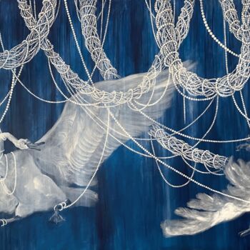 Peinture intitulée "Swans" par Irene, Œuvre d'art originale, Acrylique