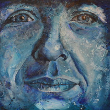 绘画 标题为“Mr Blue” 由Irene Röling - Schilderkunst, 原创艺术品, 丙烯