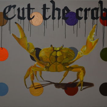 绘画 标题为“Cut the crab” 由Irene Röling - Schilderkunst, 原创艺术品, 丙烯