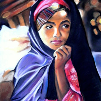 Malerei mit dem Titel "Das Beduinenmädchen" von Grazyna Federico, Original-Kunstwerk, Andere