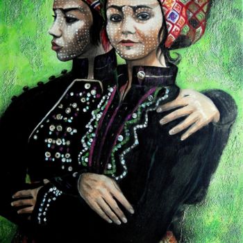 Malerei mit dem Titel "Die Tänzerinnen aus…" von Grazyna Federico, Original-Kunstwerk, Acryl