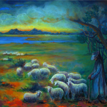 Peinture intitulée "Il pastore" par Grazyna Federico, Œuvre d'art originale, Acrylique