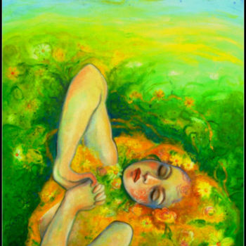 Malerei mit dem Titel "Frühlingserwachen" von Grazyna Federico, Original-Kunstwerk, Acryl