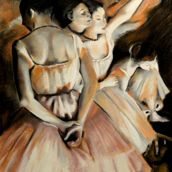Peinture intitulée "Ballettprobe  nach…" par Grazyna Federico, Œuvre d'art originale, Pastel