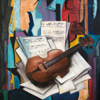 Pittura intitolato "musicalité" da Irène Claval, Opera d'arte originale, Olio