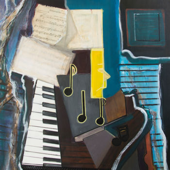 Картина под названием "concerto en fa" - Irène Claval, Подлинное произведение искусства, Масло