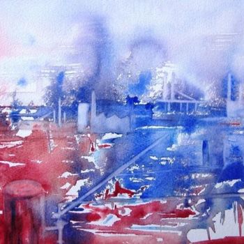 Painting titled "Pollution" by Irène Bischoff Hébert, Original Artwork