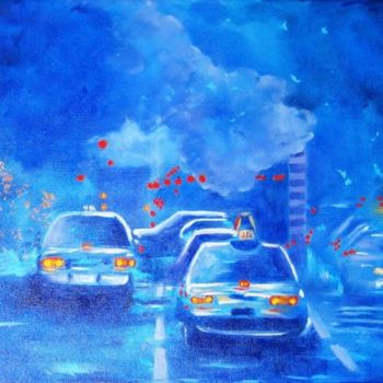 Painting titled "Trafic" by Irène Bischoff Hébert, Original Artwork