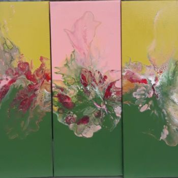Painting titled "Triptychon Flora" by Irene Mitawski, Original Artwork, Acrylic