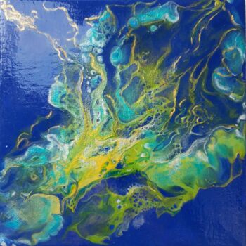 Malarstwo zatytułowany „Abstrakt in blau 4” autorstwa Irene Mitawski, Oryginalna praca, Akryl