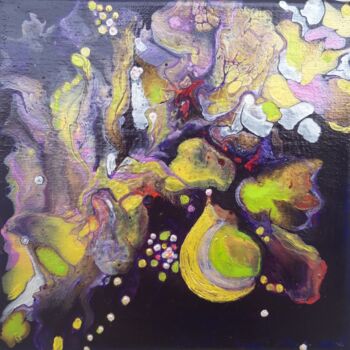 Painting titled "Abstrakt in Violett…" by Irene Mitawski, Original Artwork, Acrylic