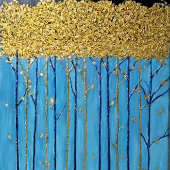 绘画 标题为“goldener Wald” 由Irene Mitawski, 原创艺术品, 丙烯 安装在木质担架架上