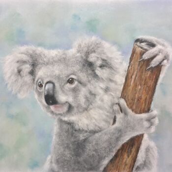 Disegno intitolato "Cute koala" da Irene_art, Opera d'arte originale, Pastello