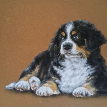 Drawing titled "Doggy" by Irene_art, Original Artwork, Pastel