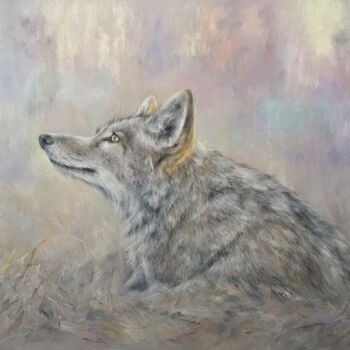 Dessin intitulée "Wolf dreams" par Irene_art, Œuvre d'art originale, Pastel