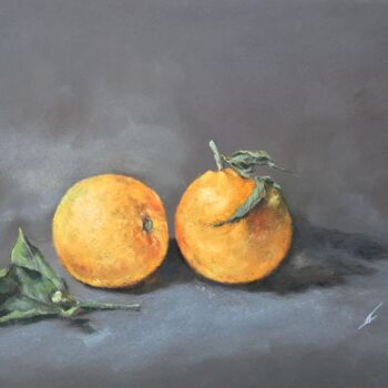 Tekening getiteld "Two oranges" door Irene_art, Origineel Kunstwerk, Pastel
