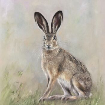 Рисунок под названием "Sly hare" - Irene_art, Подлинное произведение искусства, Пастель