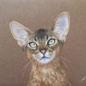 Disegno intitolato "Bengal cat portrait" da Irene_art, Opera d'arte originale, Pastello