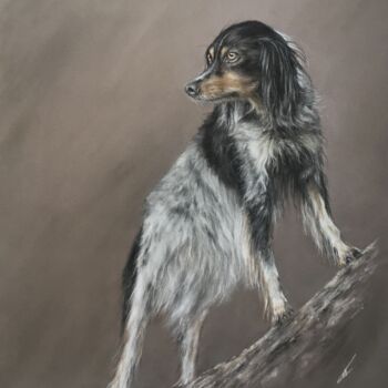 Drawing titled "Hunter" by Irene_art, Original Artwork, Pastel