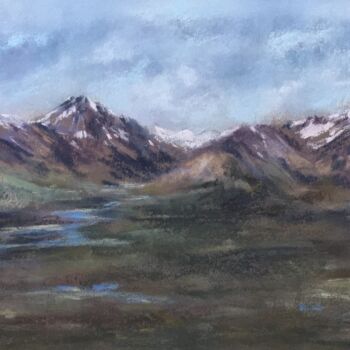 Dibujo titulada "Paysage de montagne" por Irene_art, Obra de arte original, Pastel