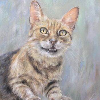 Rysunek zatytułowany „Cat-hunter” autorstwa Irene_art, Oryginalna praca, Pastel