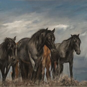 "Horses" başlıklı Resim Irene_art tarafından, Orijinal sanat, Pastel