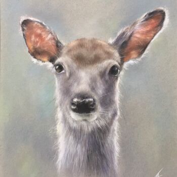 「Red deer」というタイトルの描画 Irene_artによって, オリジナルのアートワーク, パステル