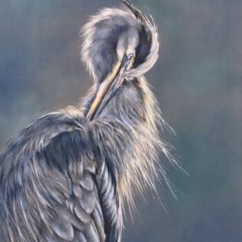 Dibujo titulada "Great blue heron" por Irene_art, Obra de arte original, Pastel