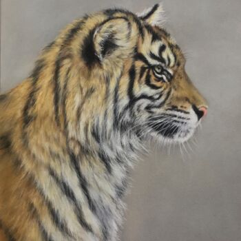 Drawing titled "Young tiger" by Irene_art, Original Artwork, Pastel